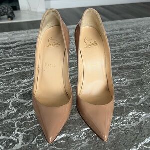 Christian Louboutin Nude Patent Leather Pumps